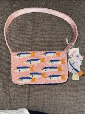 Pink Sardine Beaded  Shoulder Bag